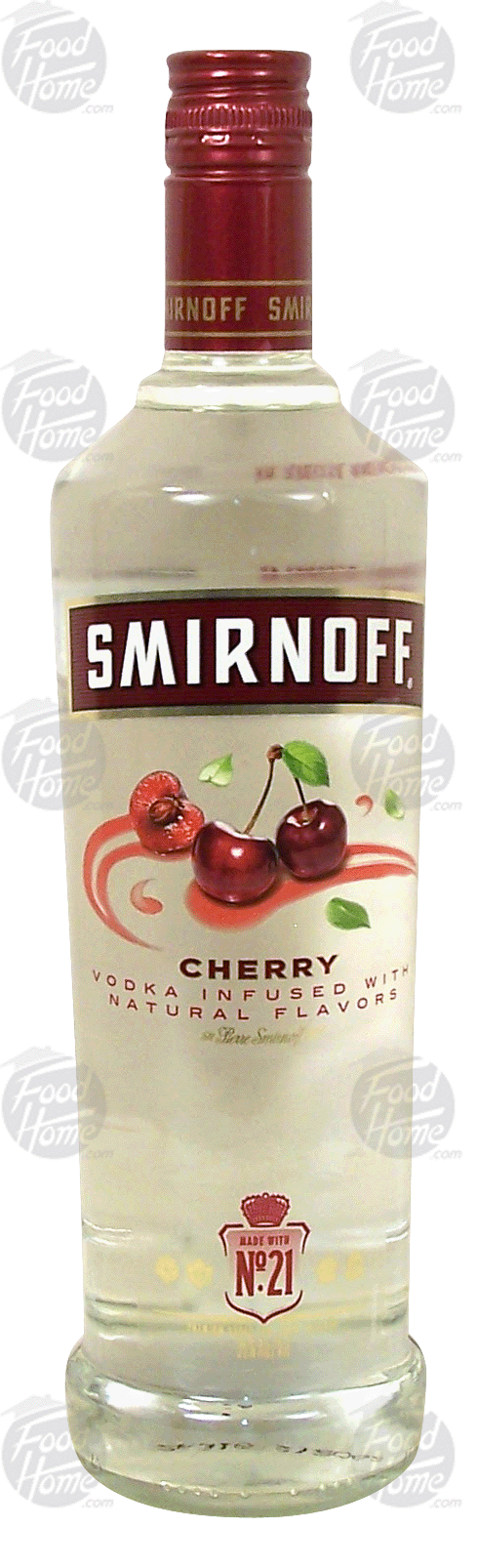 Smirnoff No. 21 cherry flavor vodka, 35% alc. by vol. Full-Size Picture